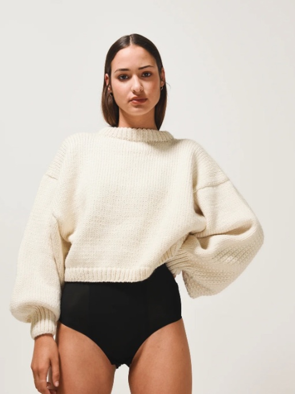 I Love Mr Mittens Jackie Chunky Sweater Cream